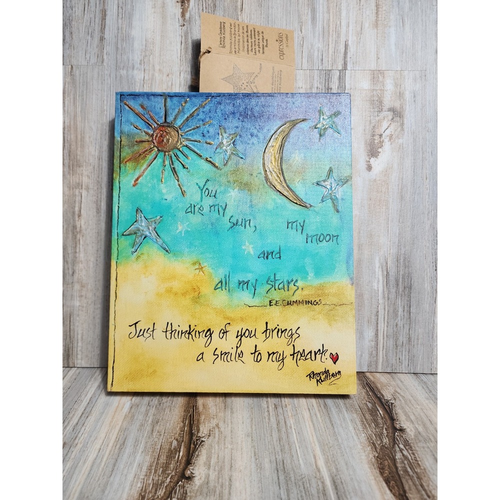 Rhonda Kullberg Hand Painted Wall Art You Are My Sun And Moon 8x10